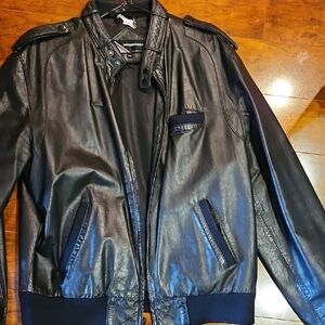 Black Leather "Vintage" Members Only Jacket